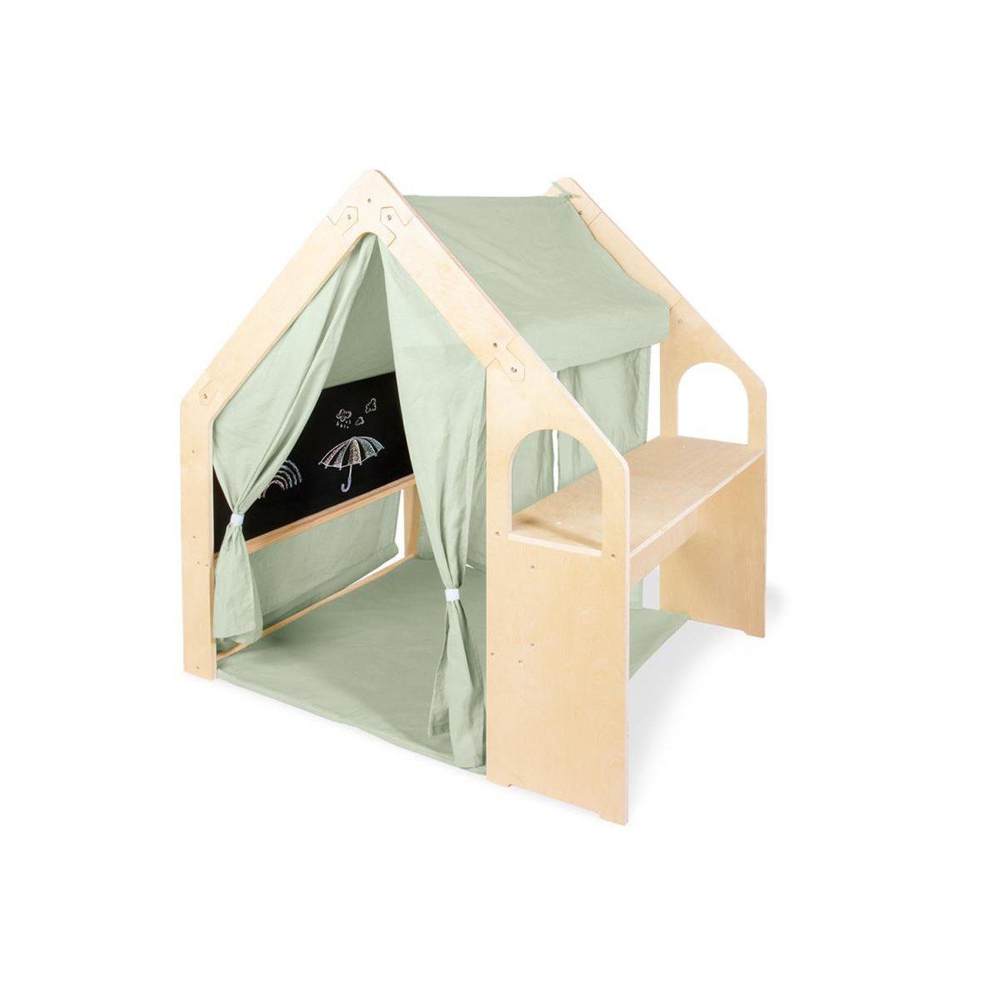 Pinolino Maisonnette thilda avec toit en tissu vert sauge 3 parties