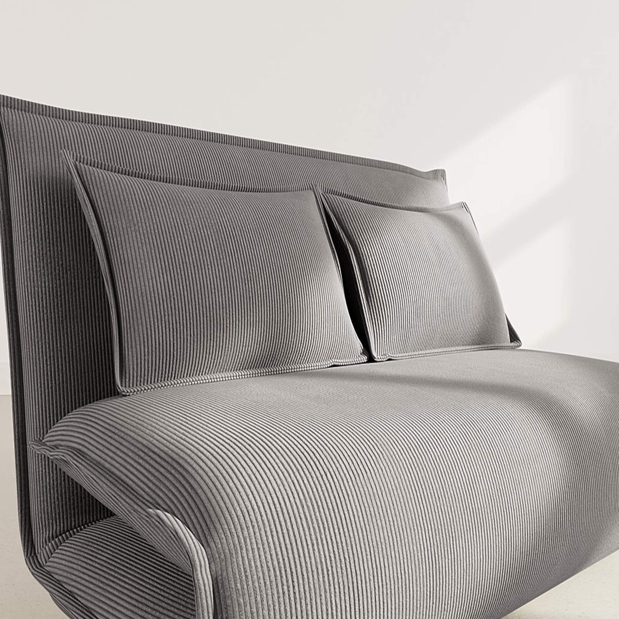 Voir la diapositive 4 : BEST MOBILIER Candice - banquette 2 places convertible clic-clac en velours côtelé