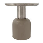 Paris Prix Table d'Appoint Design  Yeza  40cm Taupe & Argent