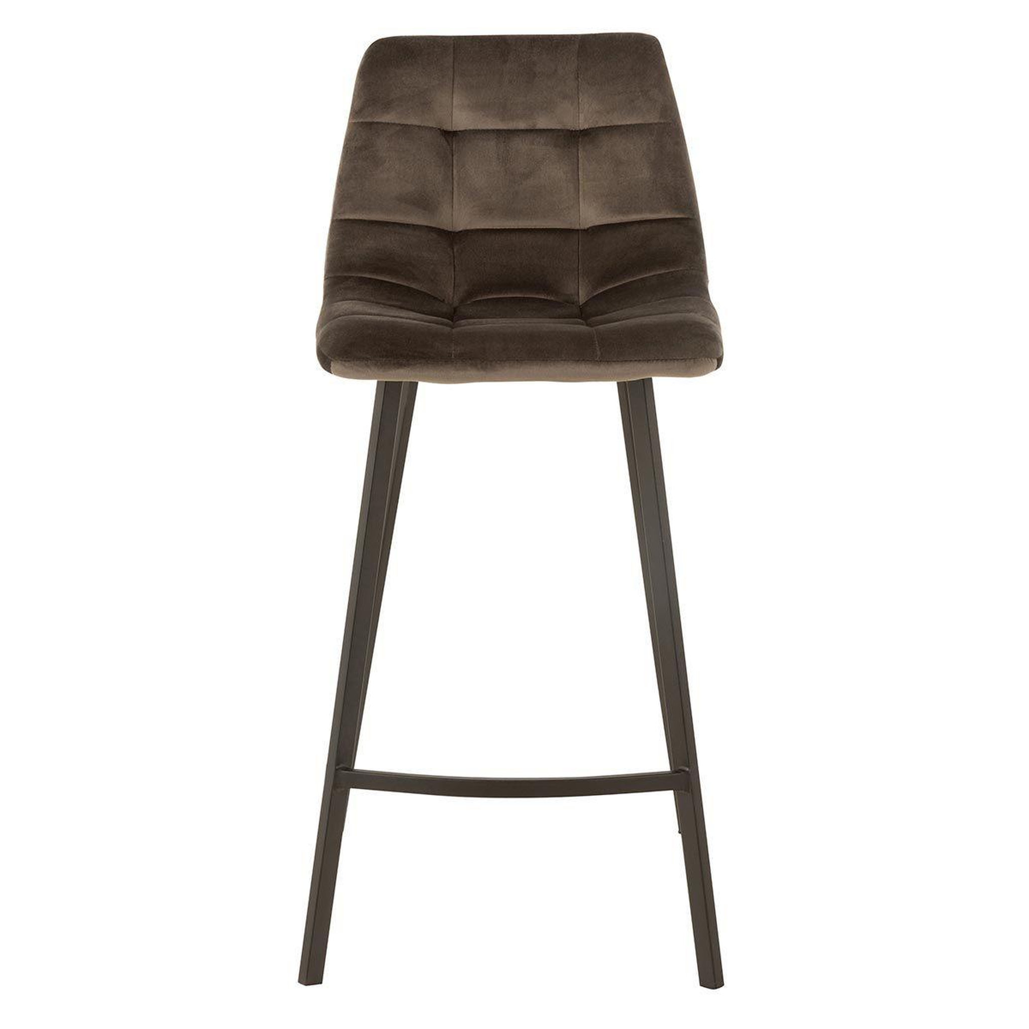 Voir la diapositive 2 : J-LINE Chaise de bar design  olivier  95cm gris foncé