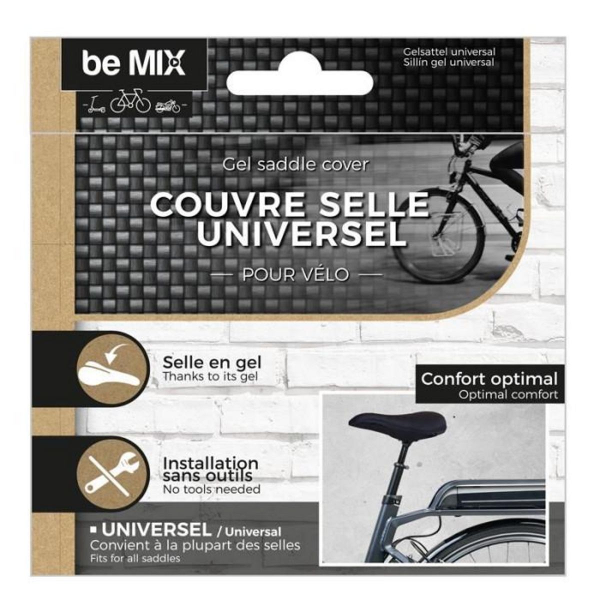Paris Prix Housse Selle Vélo en Gel  Universelle  18cm Noir