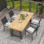 Voir la diapositive 6 : OUTSUNNY Lot de 4 coussins de chaises de jardin polyester gris clair
