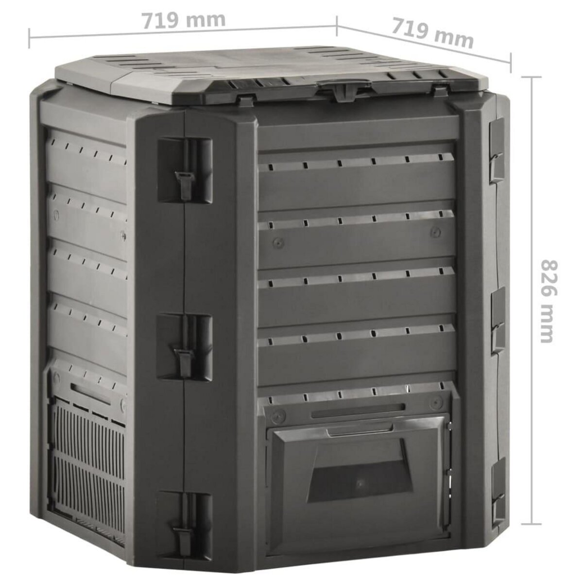 VIDAXL Composteur de jardin Noir 380 L