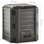 Voir la diapositive 6 : VIDAXL Composteur de jardin Noir 380 L