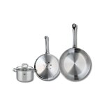 ELO Set de 2 Poêles de cuisson 24 et 28 cm et 1 faitout 14 cm Elo Profi Citrin