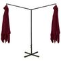 Voir la diapositive 4 : VIDAXL Parasol de jardin double avec mat en acier rouge bordeaux
