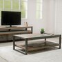 Voir la diapositive 3 : Paris Prix Table Basse Rectangulaire en Teck Industriel  Loft  120cm Marron