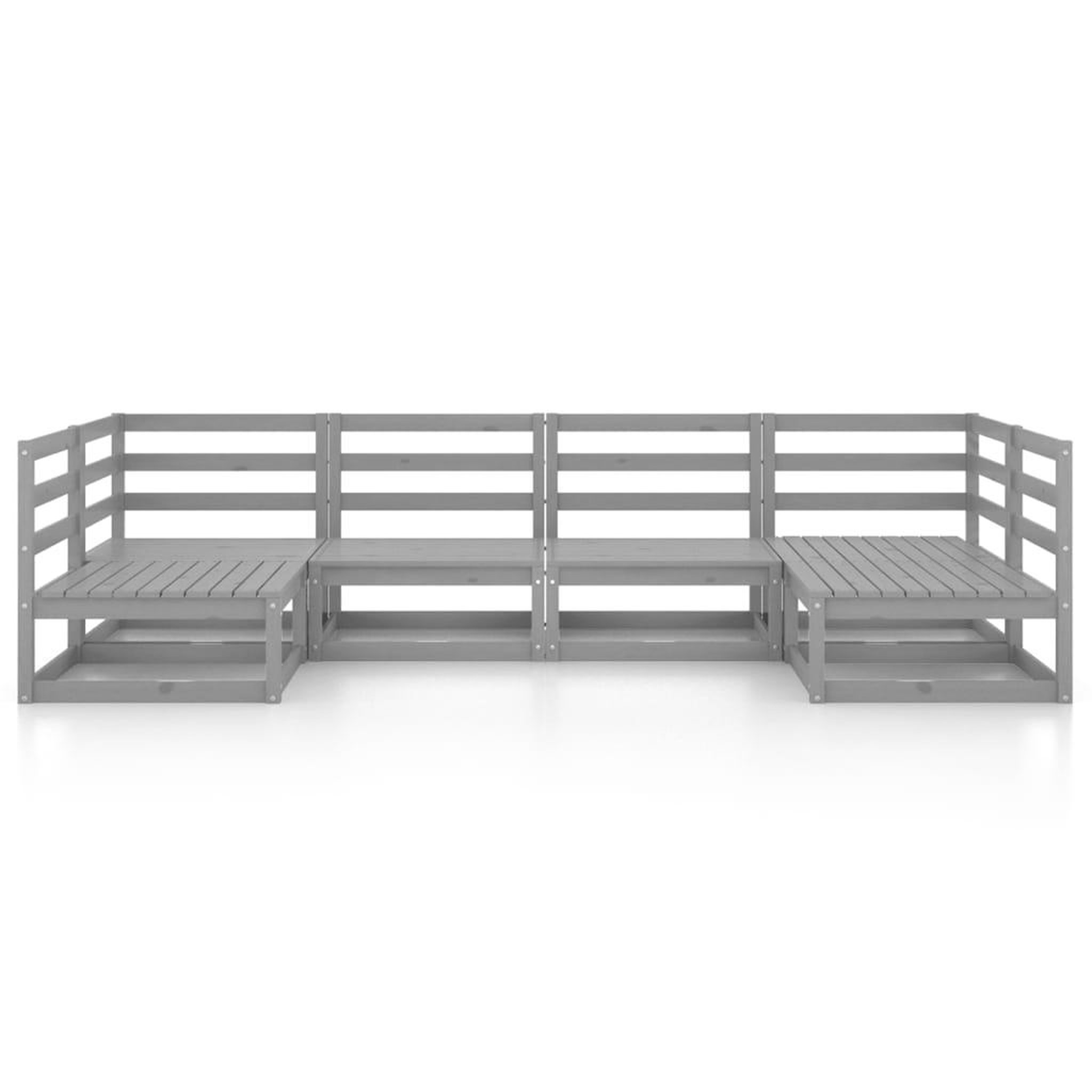 Voir la diapositive 3 : VIDAXL Salon de jardin 6 pcs bois de pin massif