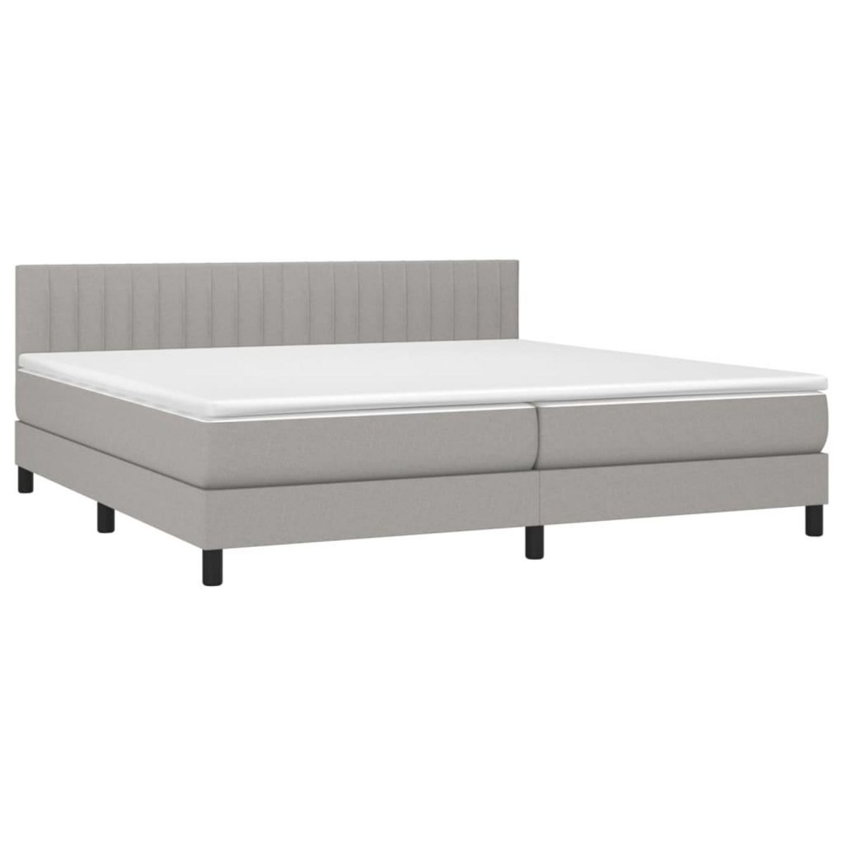 VIDAXL Sommier a lattes de lit matelas LED Gris clair 200x200 cm Tissu