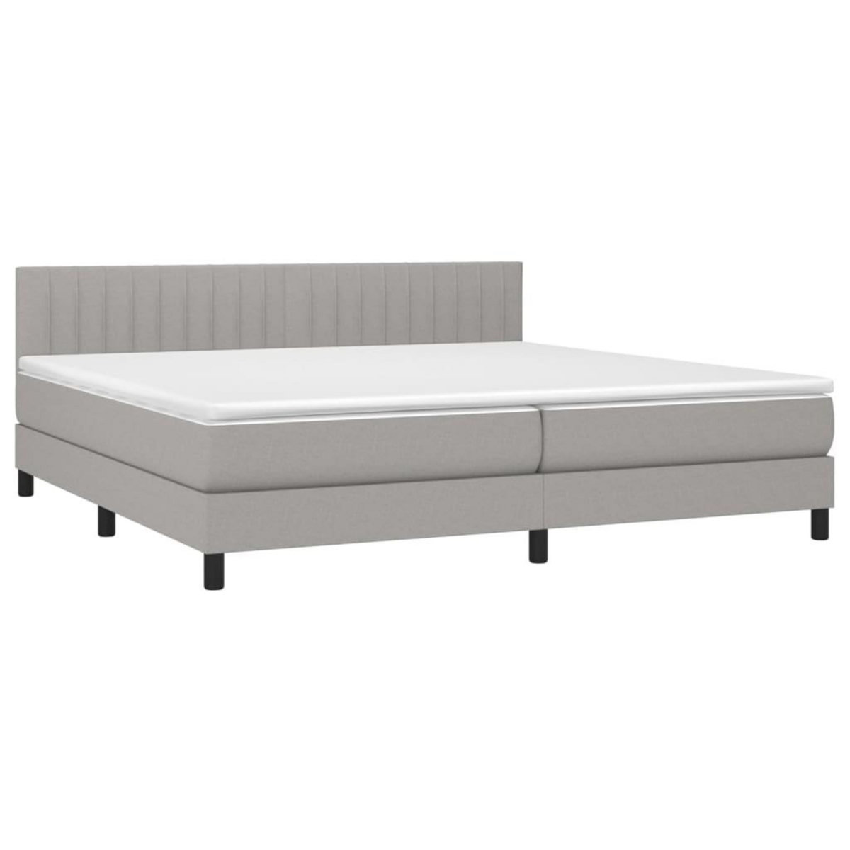 VIDAXL Sommier a lattes de lit matelas LED Gris clair 200x200 cm Tissu