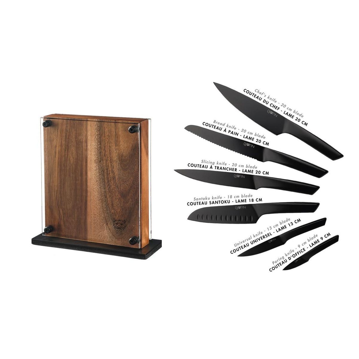 BJORN Bloc couteaux de cuisine JENSEN RAUMA - 7 pièces