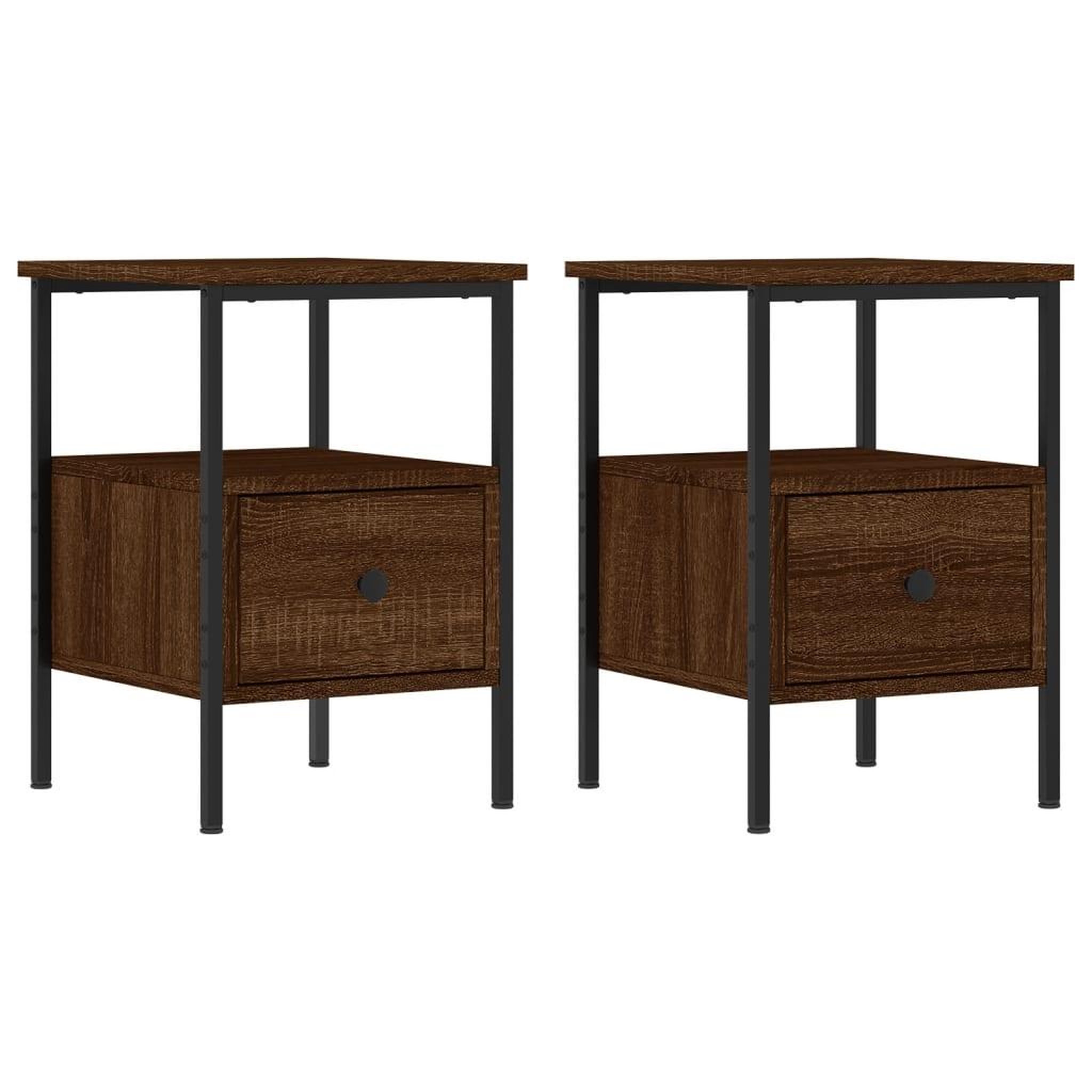 Voir la diapositive 2 : VIDAXL Tables de chevet 2 pcs chene marron 34x36x50 cm bois ingenierie