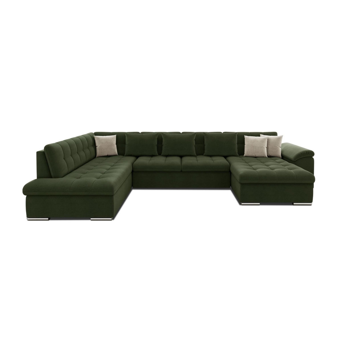 BEST MOBILIER Chuck - canapé panoramique xxl - convertible avec coffre - 7 places - gauche