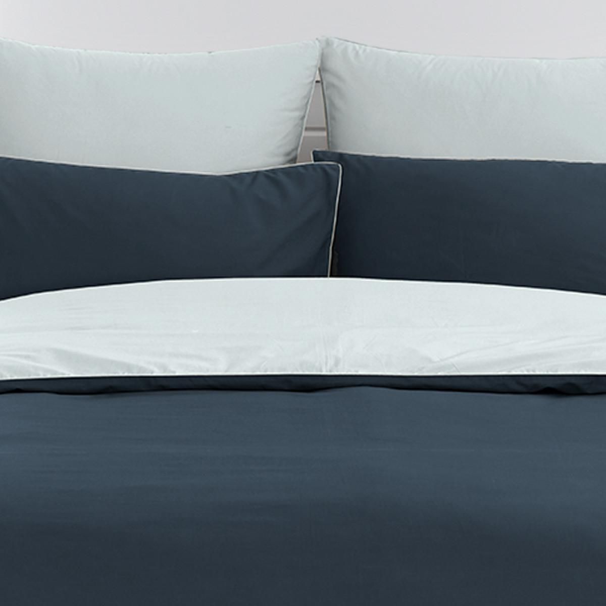 Sensei Maison Housse de couette bicolore en percale coton DOZMARY