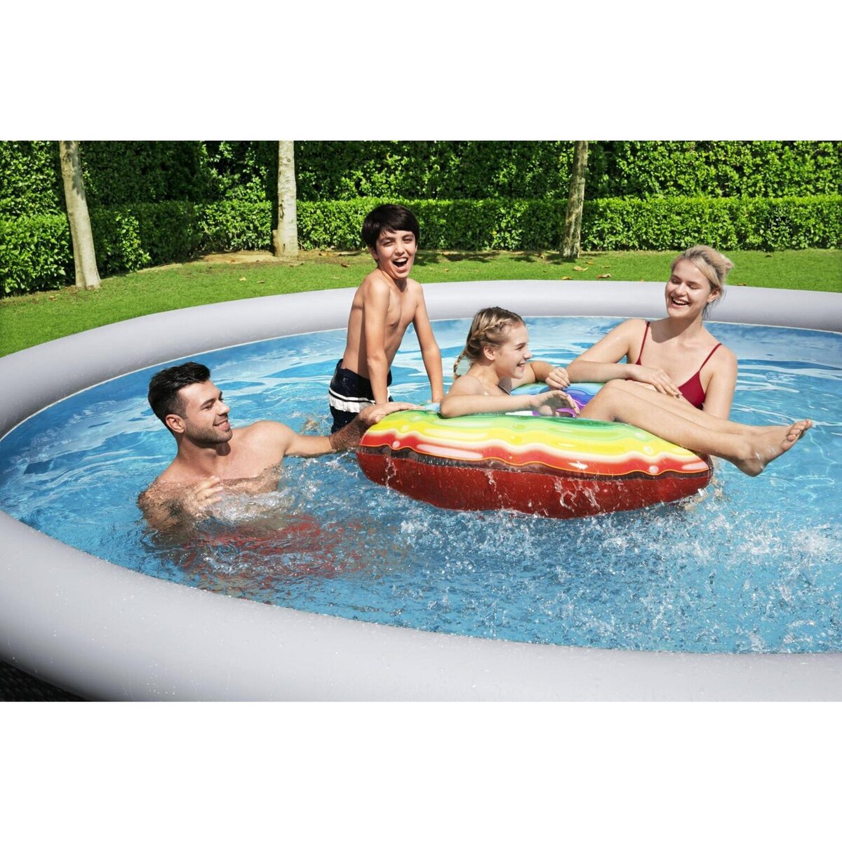 CONCEPT USINE Piscine autoportante gonflable ronde 3,96 x 84 cm HAWAI