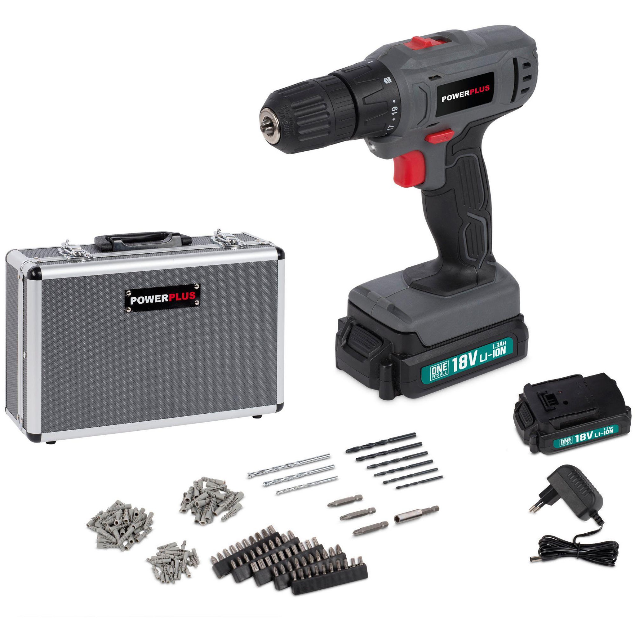 POWERPLUS Malette perceuse 18v lithium 153 accessoires
