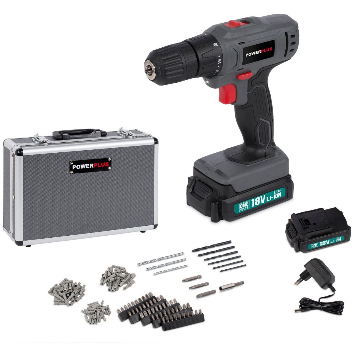 POWERPLUS Malette perceuse 18v lithium 153 accessoires