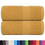Voir la diapositive 2 : VIDAXL Serviettes de visage 2 pcs doré 30x30 cm 360 g m² 100% coton