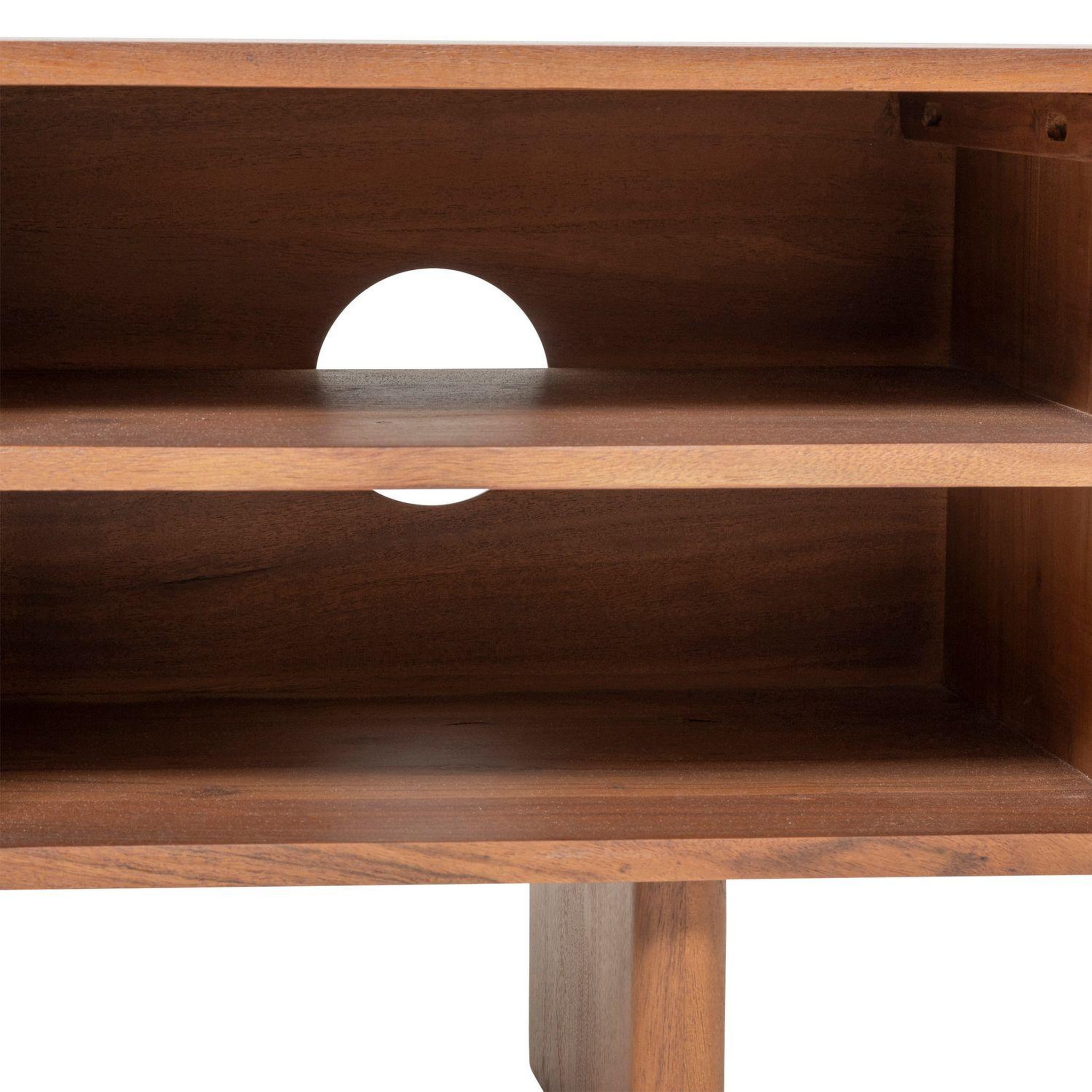 Voir la diapositive 5 : ATMOSPHERA Meuble tv 2 portes et 2 niches en bois massif nanda - marron