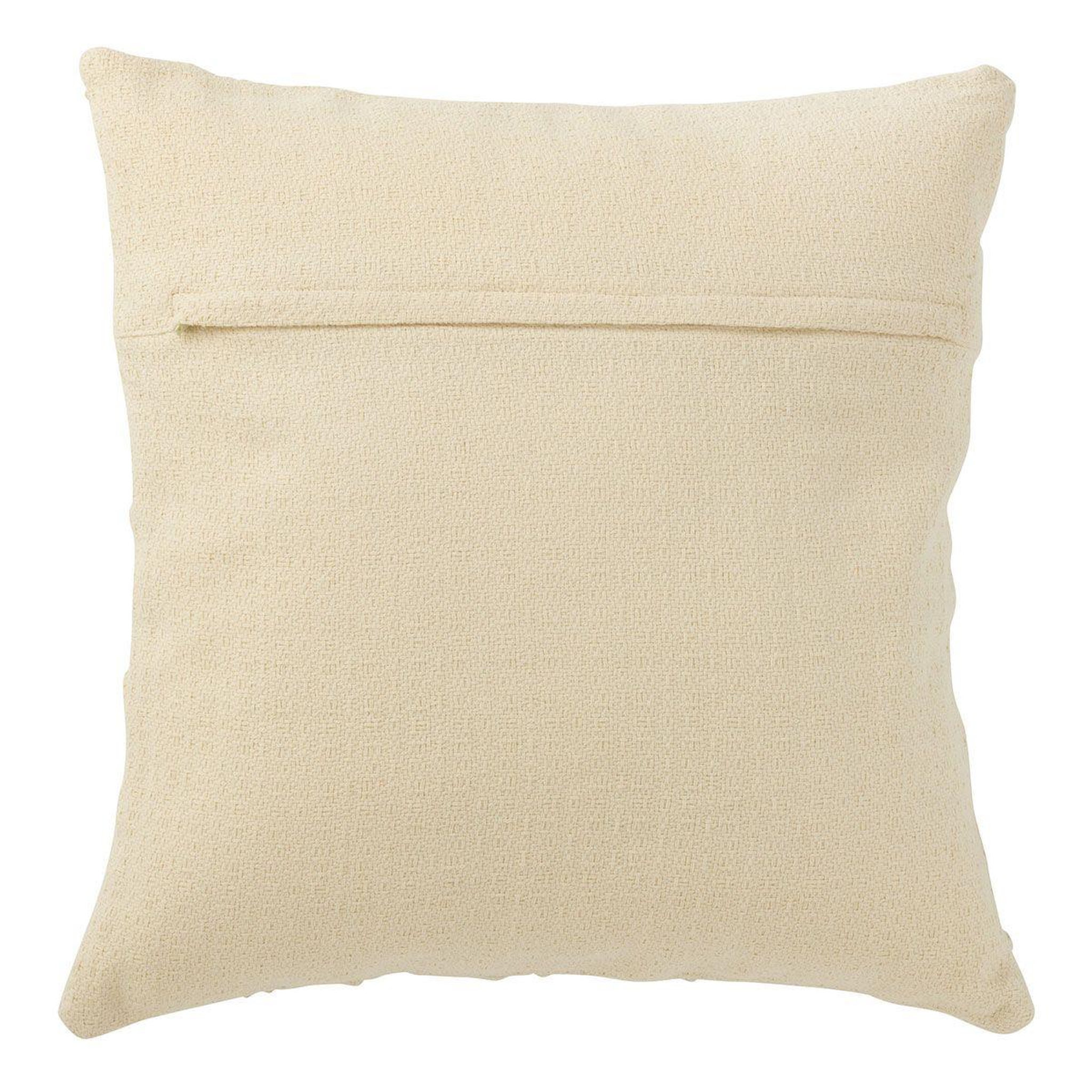 Voir la diapositive 2 : J-LINE Coussin déco  fleur  43x43cm blanc