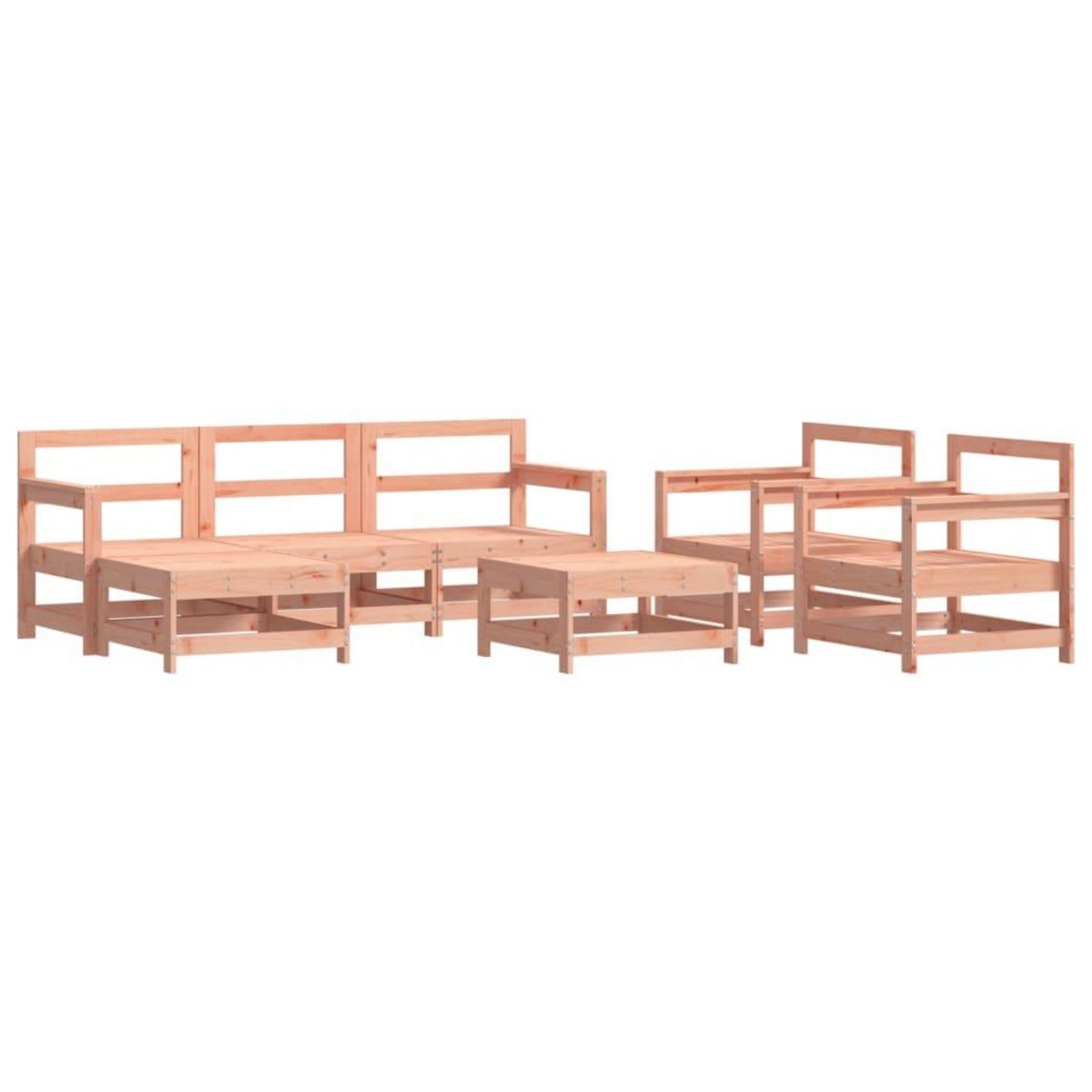 VIDAXL Salon de jardin 7 pcs bois massif douglas
