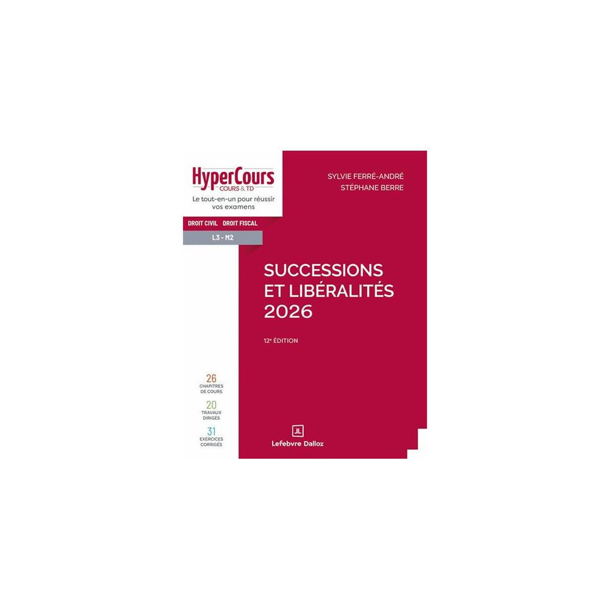 Robert Dalloz Hypercours cd successions et libéralités 2026, 12e éd. Manuel de droit civil (droit privé)