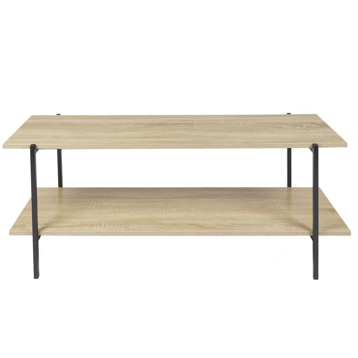 The Home Deco Factory Banc TV en bois et métal Kalo - Marron et noir