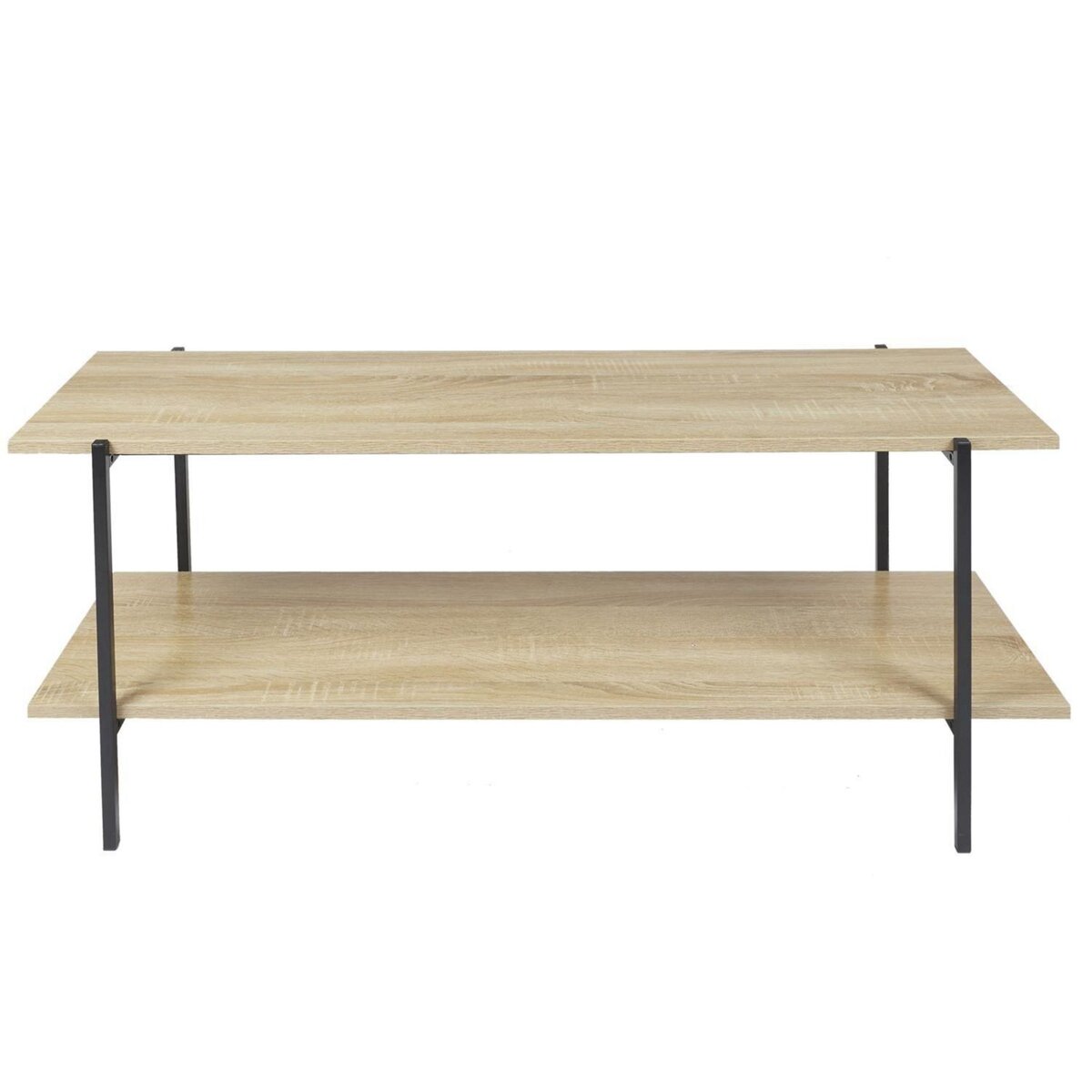 The Home Deco Factory Banc TV en bois et métal Kalo - Marron et noir