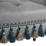 Voir la diapositive 4 : HOMCOM Banc banquette capitonnée design accoudoirs courbés pompons pieds bois hévéa revêtement velours gris