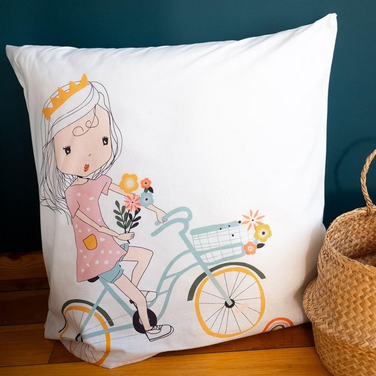 COTE DECO Housse de couette 140x200 + 1 taie Tess rando coton 57 fils