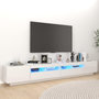 Voir la diapositive 1 : VIDAXL Meuble TV avec lumieres LED Blanc brillant 260x35x40 cm