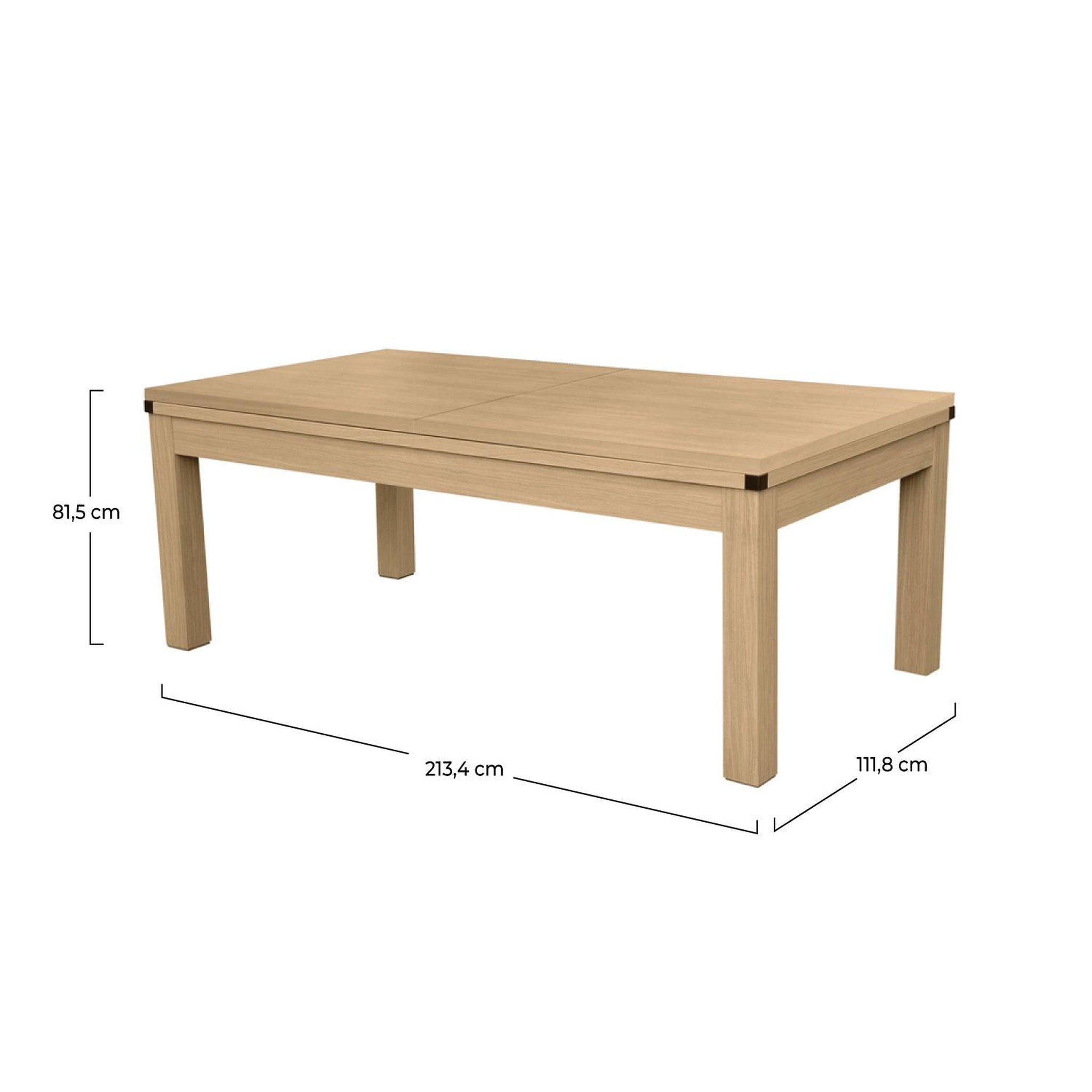 Voir la diapositive 4 : MAISON PAVANE Table de billard convertible bois clair tapis bleu clair-eddie