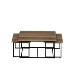 Habitat et Jardin Table gigogne (3 pièces) en bois  Levada  - 90 x 60 x 42 cm - Noyer
