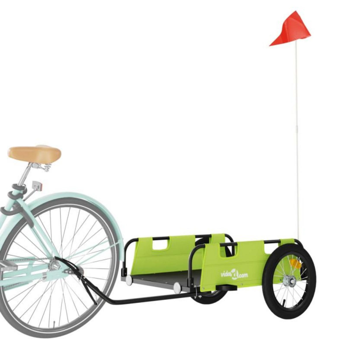 VIDAXL Remorque de vélo vert tissu oxford et fer