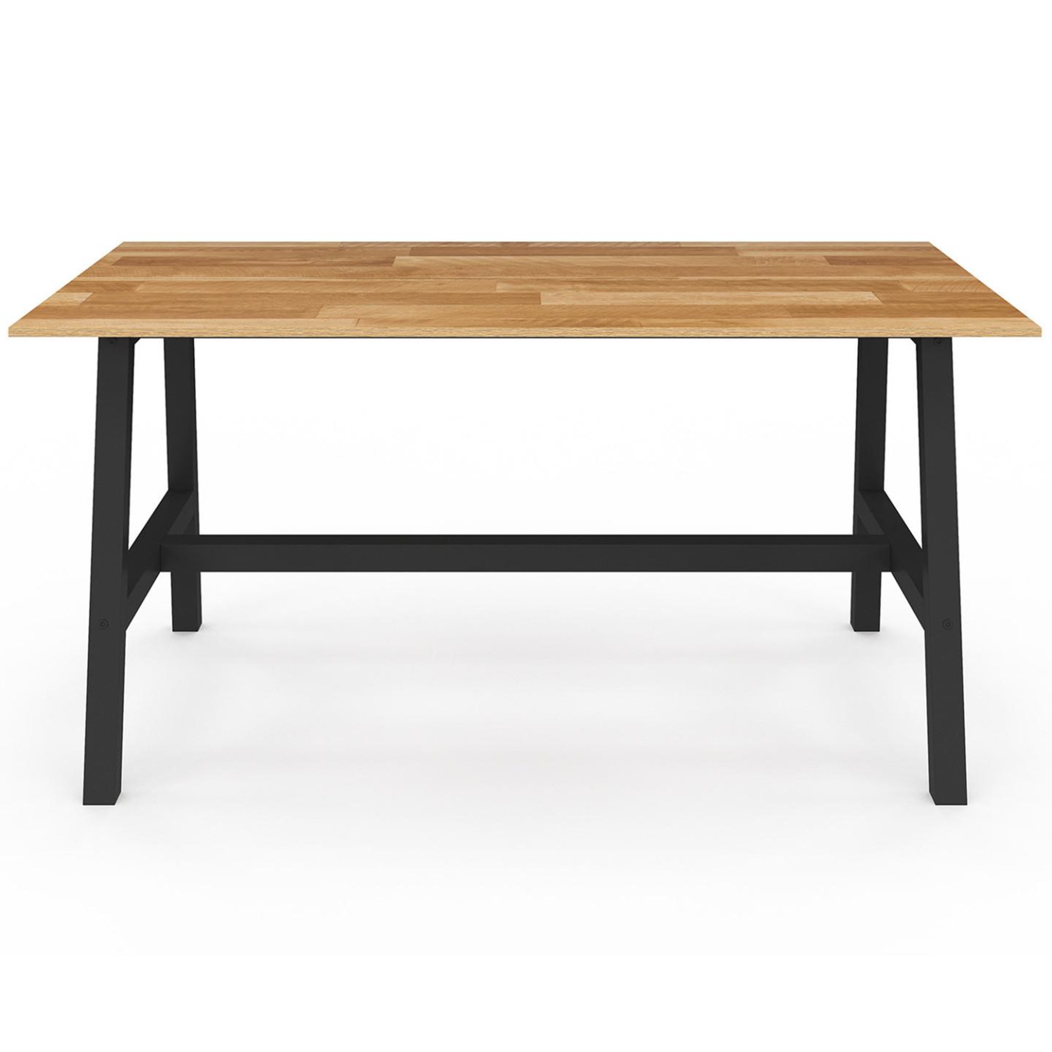 Voir la diapositive 3 : ID MARKET Table à manger rectangle madeleine 6 personnes bois et métal 160 cm