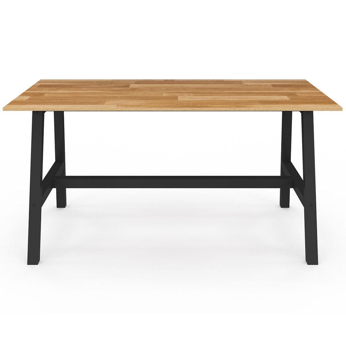 ID MARKET Table à manger rectangle MADELEINE 6 personnes bois et métal 160 cm