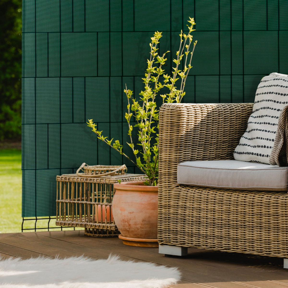 ID MARKET Kit de lamelles occultantes PVC souples vertes horizontales 35 M