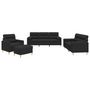 Voir la diapositive 2 : VIDAXL Ensemble de canapes 4 pcs avec coussins noir tissu