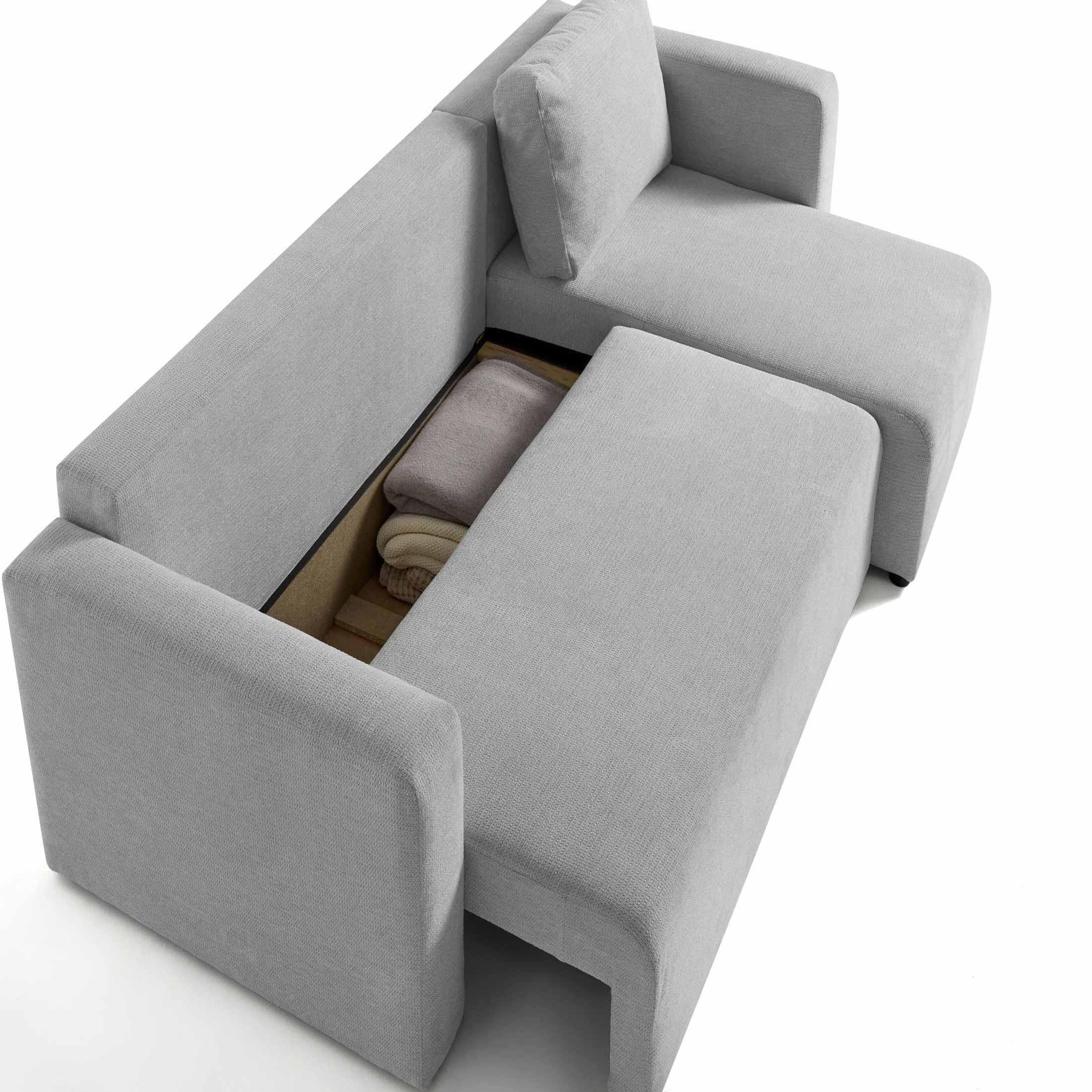 Voir la diapositive 5 : BEST MOBILIER Canopy - canapé d'angle réversible - 4 places - convertible avec coffre - en tissu texturé