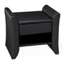 CONCEPT USINE Linden noir : table de chevet en PU noir avec 1 tiroir et 1 étagère