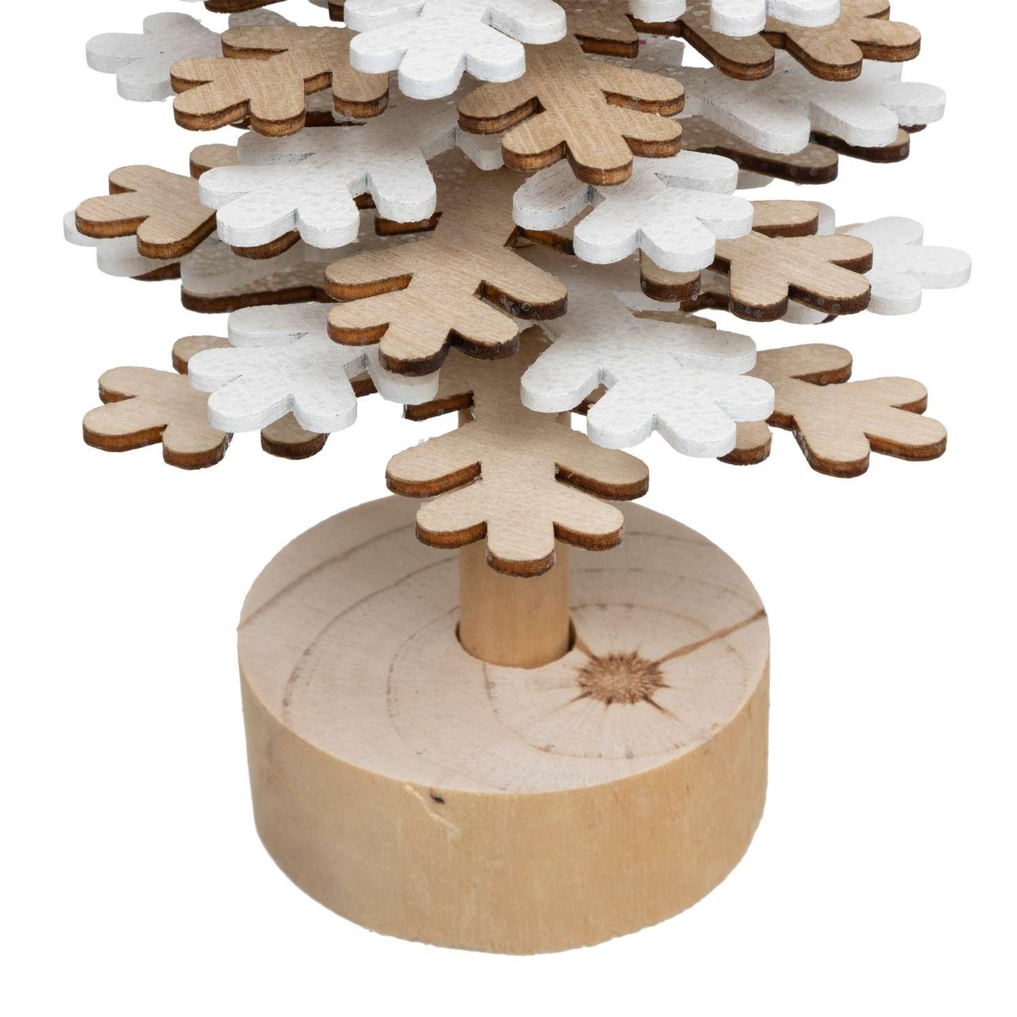 Voir la diapositive 4 : ATMOSPHERA Sapin de noël flocon en bois - h. 40 cm