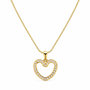 Voir la diapositive 1 : L'ATELIER D'AZUR Pendentif Or 18 Carats 750/000 Jaune Sertis de Zirconiums - Motif Coeur - Chaine Dorée Offerte