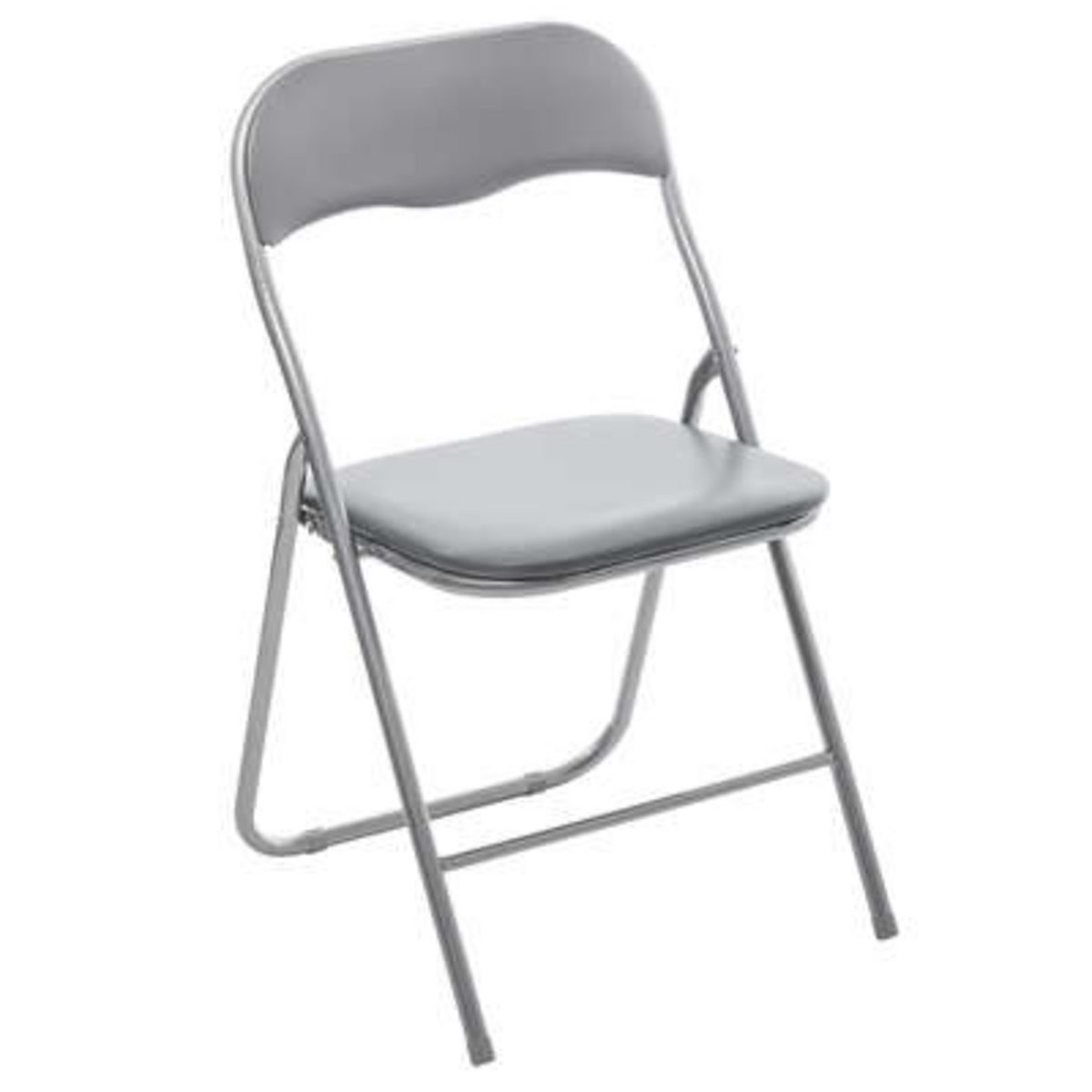 Chaise pliante assise et dossier PU pieds métal 