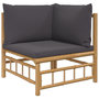 Voir la diapositive 4 : VIDAXL Salon de jardin 4 pcs avec coussins gris fonce bambou
