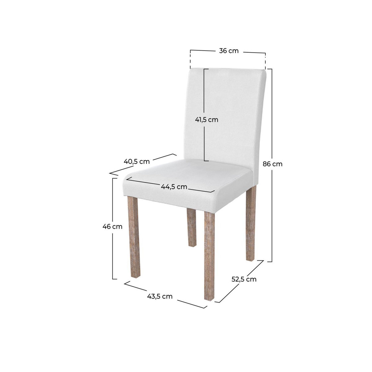 Rendez vous déco Lot de 2 chaises en tissu gris foncé et pieds en bois d'hévéa - Havane