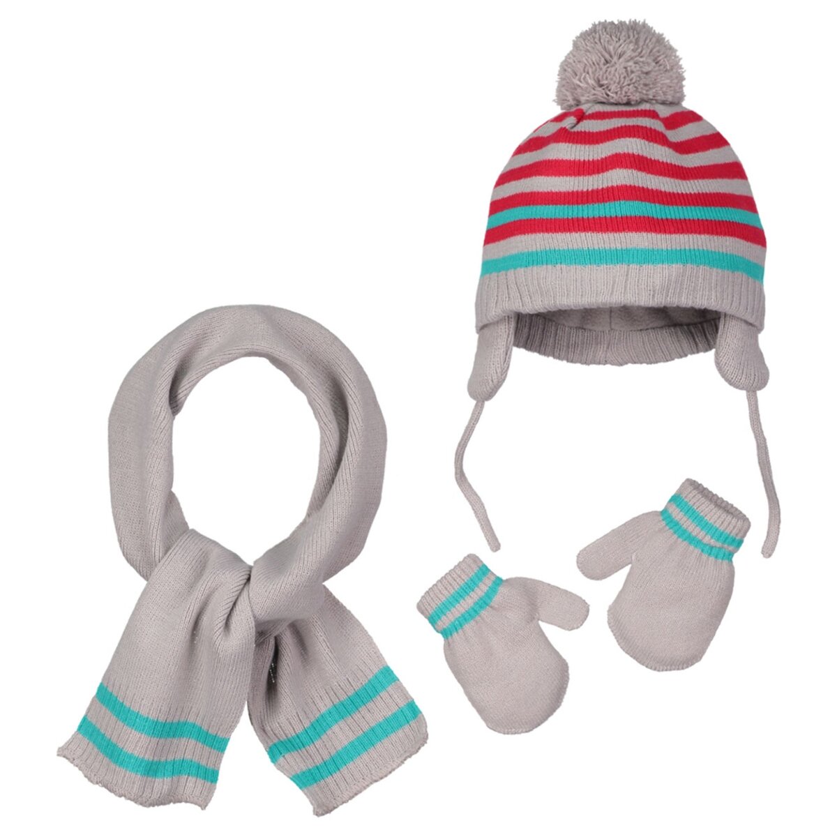 IN EXTENSO Ensemble bonnet + écharpe + gants bébé