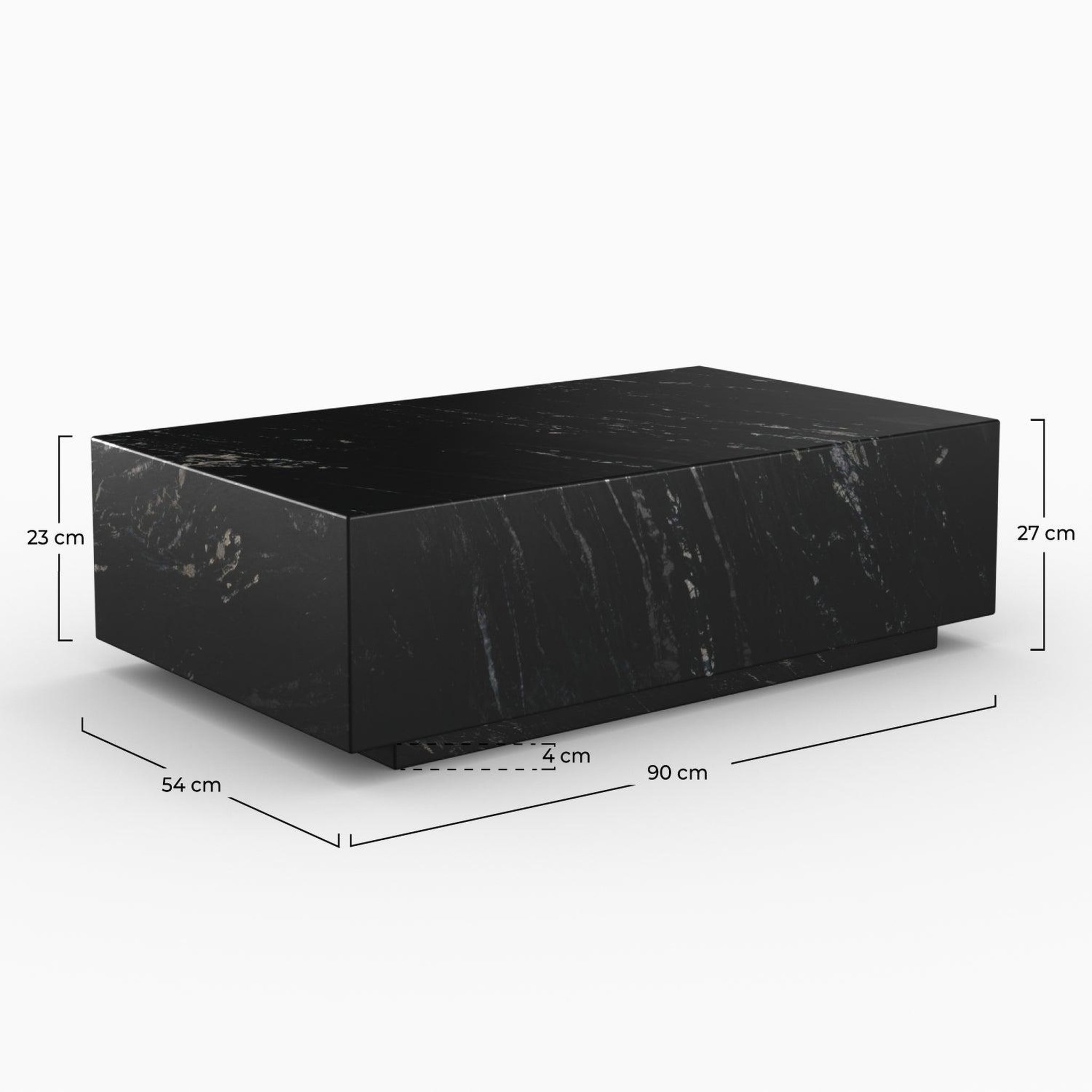 Voir la diapositive 4 : MAISON PAVANE Table basse rectangulaire en marbre noir-izaé