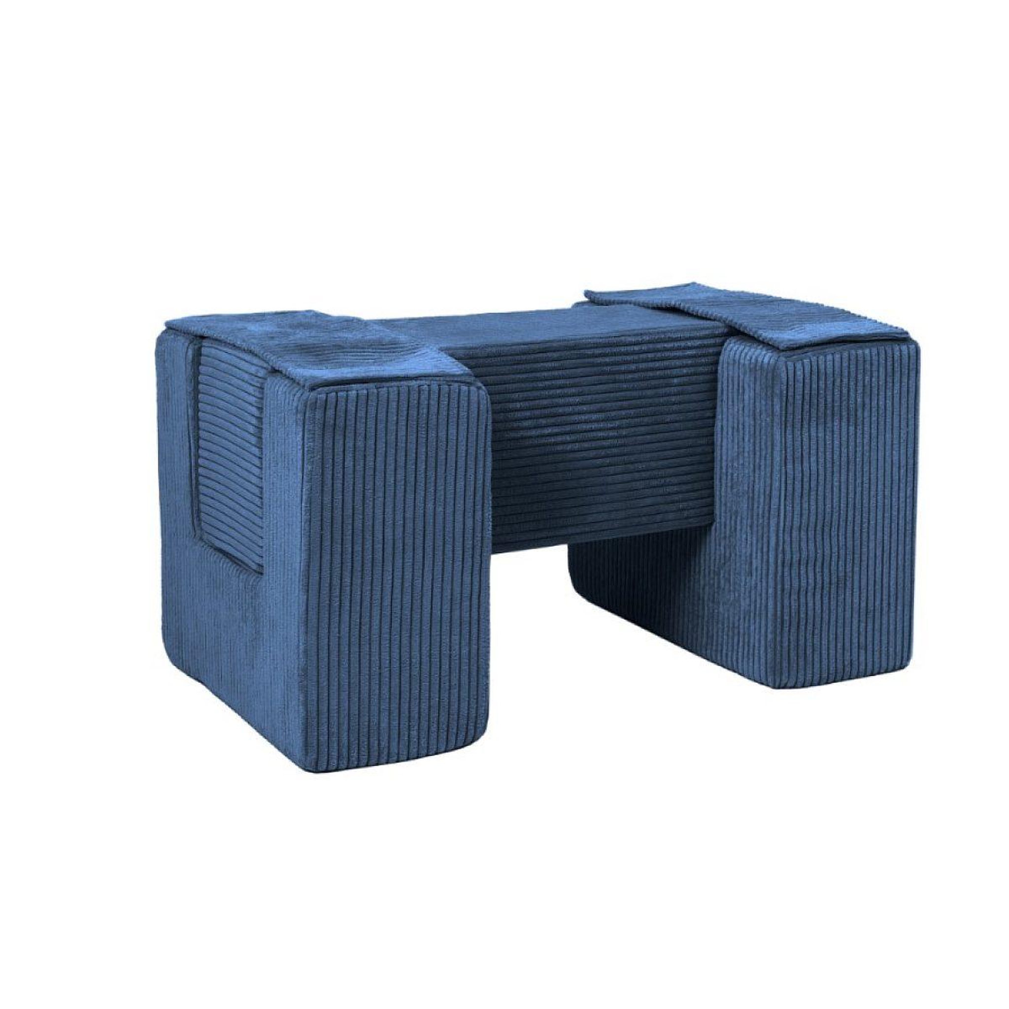 VELINDA 3 blocs en mousse bleu marine velours côtelé