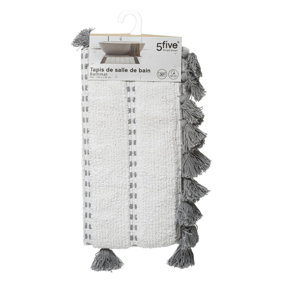 FIVE Tapis à pompons pour salle de bain