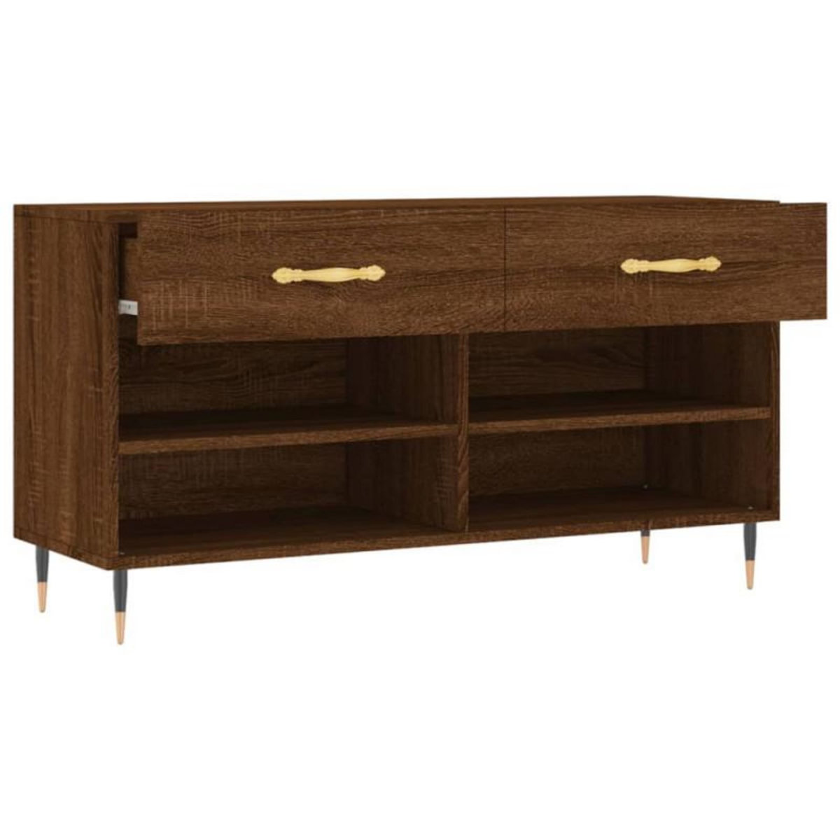 VIDAXL Banc à chaussures chêne marron 102x35x55 cm bois d ingénierie